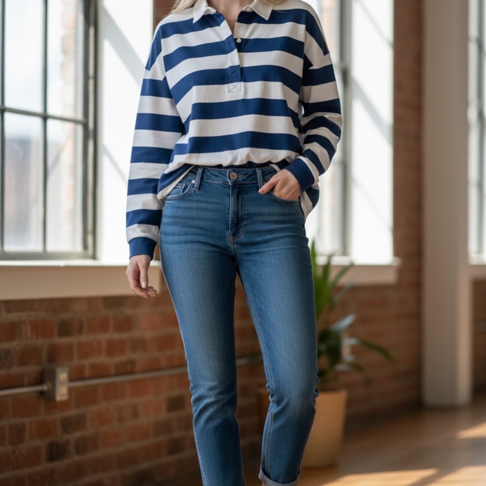 Denizen from Levi's Mid Blue Straight Leg Women's Jeans